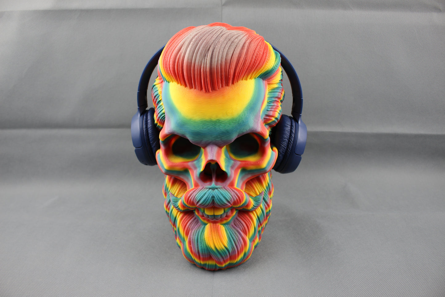 Rainbow Skull Headphone Stand