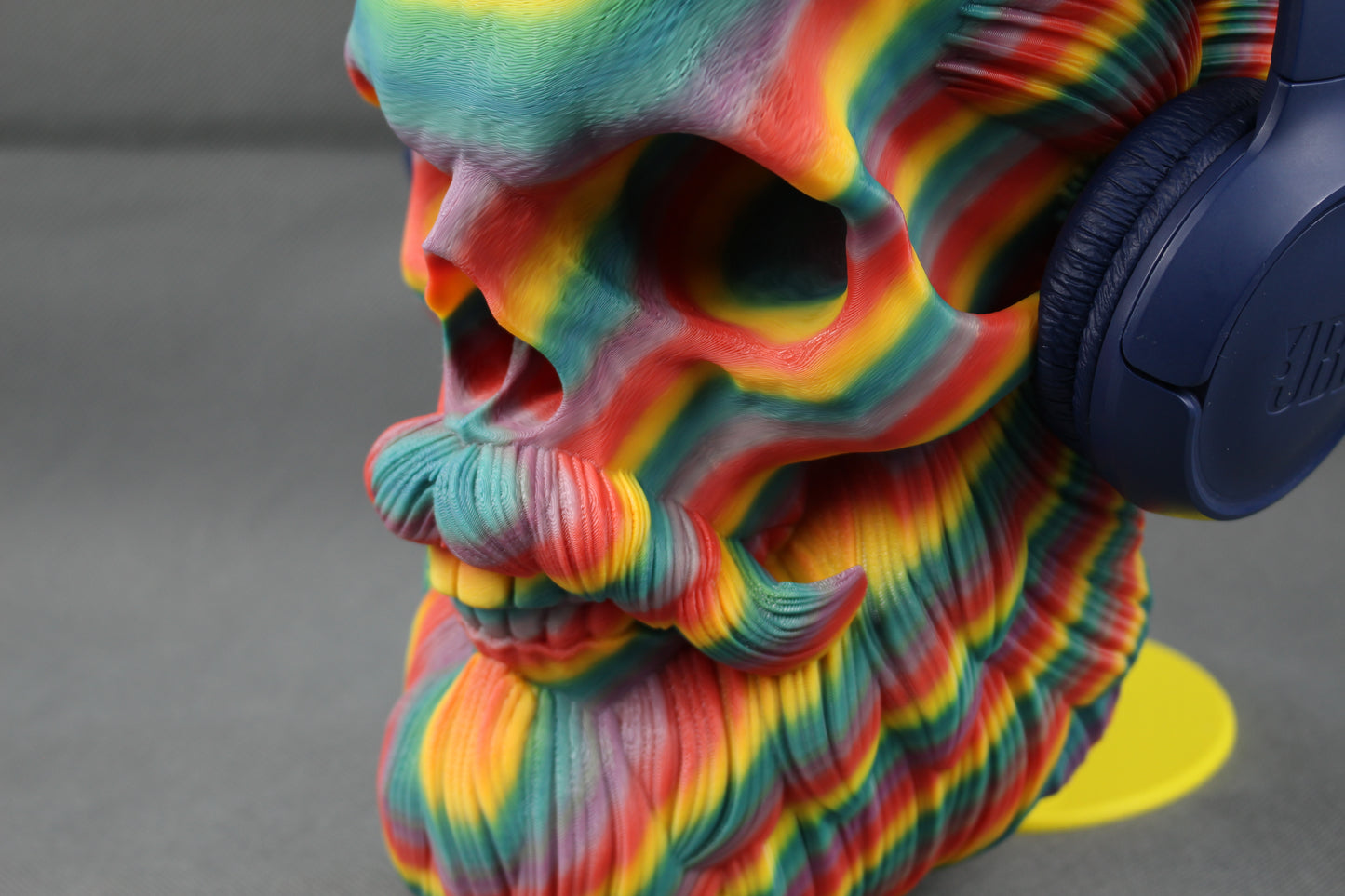 Rainbow Skull Headphone Stand